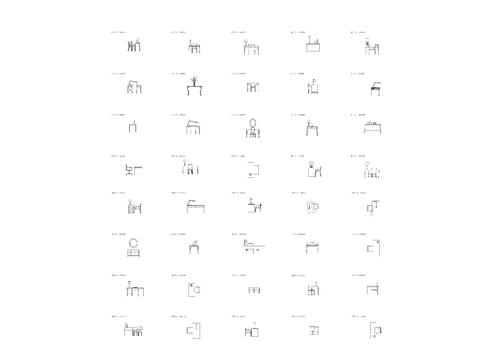  现代简约风格书桌 电脑桌 写字台组合cad图库 
