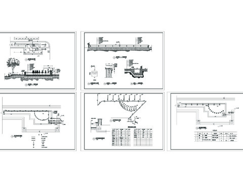  跌水喷泉平面大样图CAD施工图 
