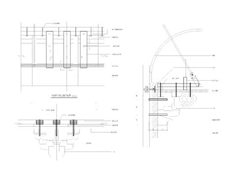  中式木制斗拱安装cad节点大样图 