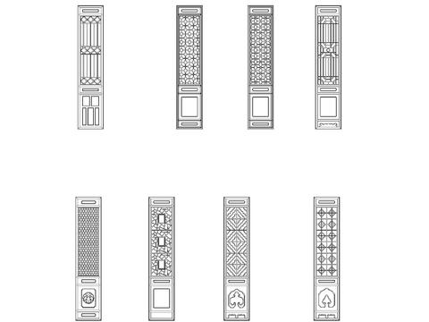  中式屏风cad图库 