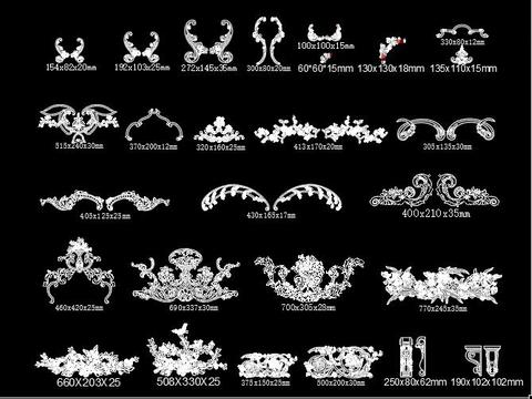  新品法式拼花cad图库 