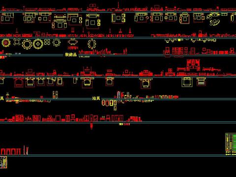  CAD平面立面图库组合大全 