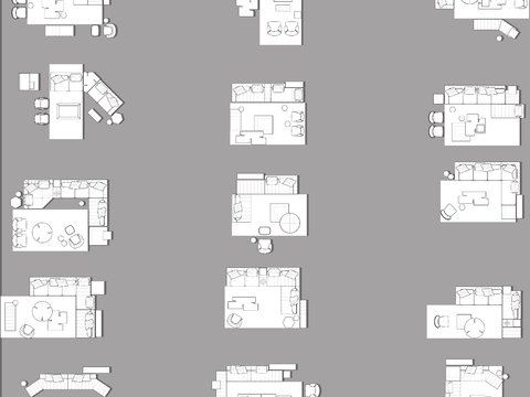  精致国外沙发CAD图库 