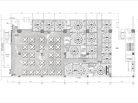  900㎡中餐厅cad平面图 