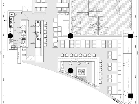  鱼生火锅店烧烤烤肉CAD平面图 
