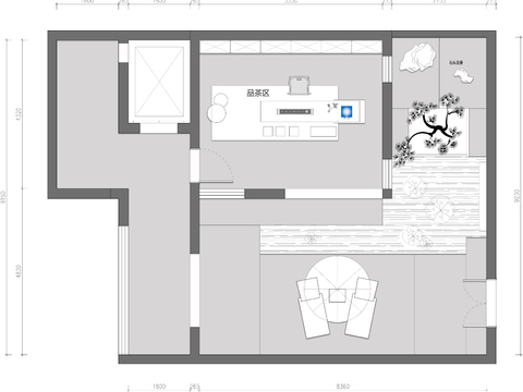  别墅庭院屋顶景观cad平面图 