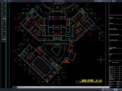  酒店大堂cad平面图 