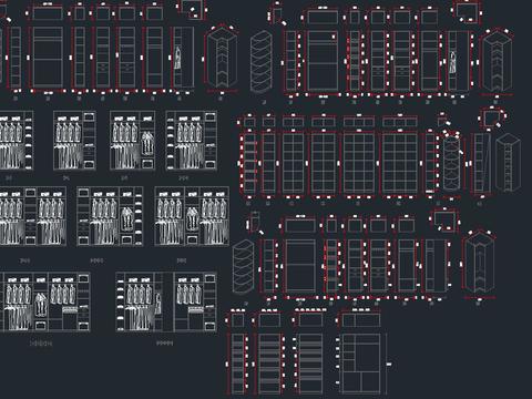  衣柜cad施工图 