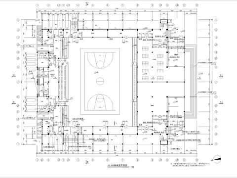  2100座大型体育馆全套建筑cad施工图 