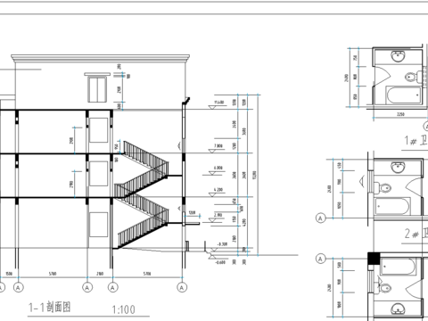  辦公樓全套cad施工圖 