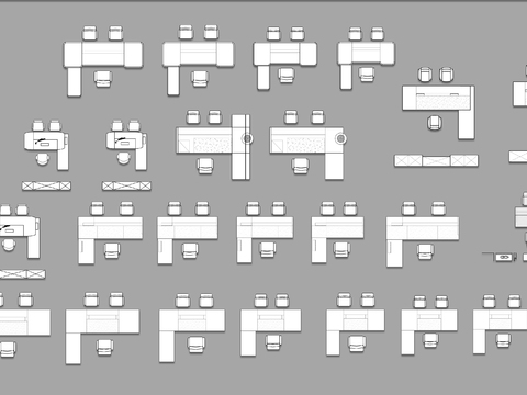  老板经理主管办公桌cad图库 