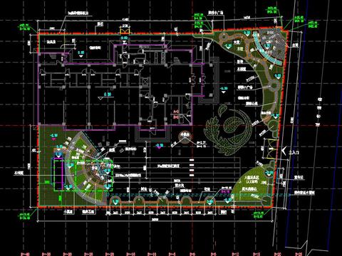  幼儿园景观规划cad施工图 