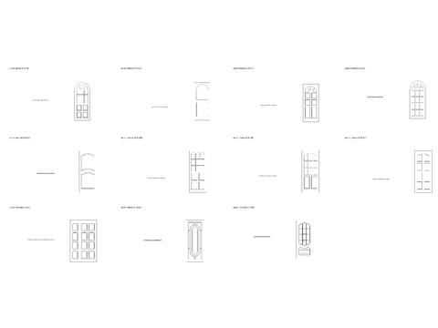  欧式弧度纹理隔断 屏风cad图库 