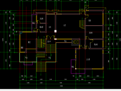  某别墅平立面图 