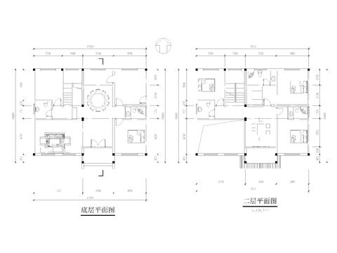  现代农村自建房 自建别墅 独栋别墅CAD平面图 
