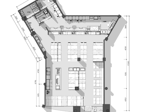  中式烧烤cad平面图 