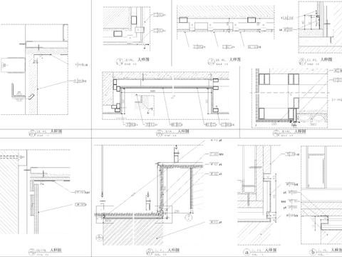  大堂吧墙身造型cad大样图 