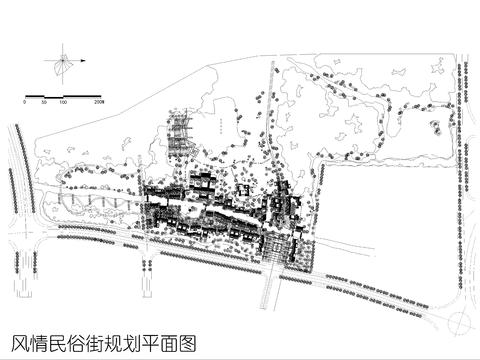  风情民俗街CAD施工图 