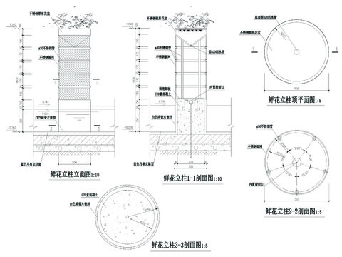  雕塑细部CAD节点大样 