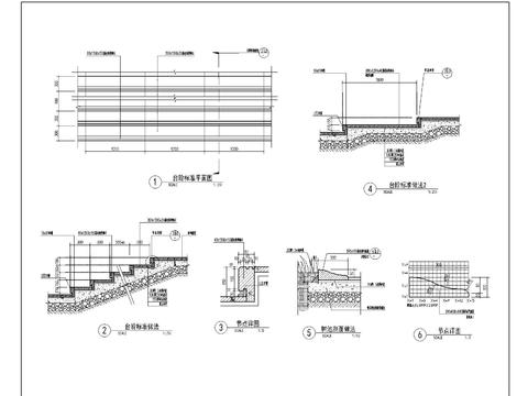  台阶及种植池标准做法 立面图节点大样图 