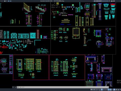  欧式线条CAD图库 