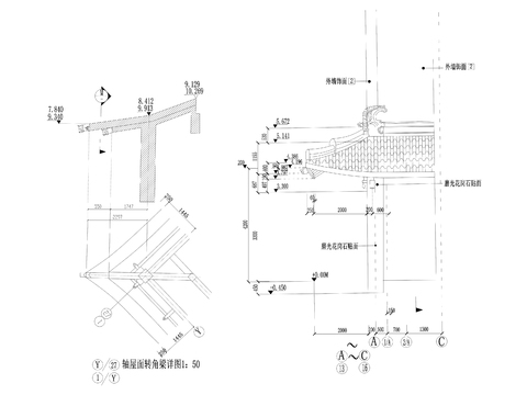  古建檐口cad大样图 