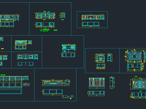  电视柜餐边柜cad图库 