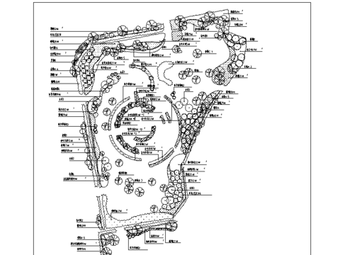 上海某小型公園綠化種植CAD圖 