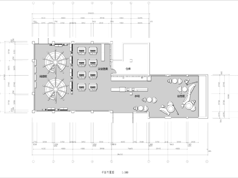  400㎡书吧cad平面图 