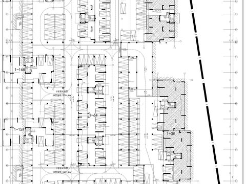  车库地下室cad平面图 