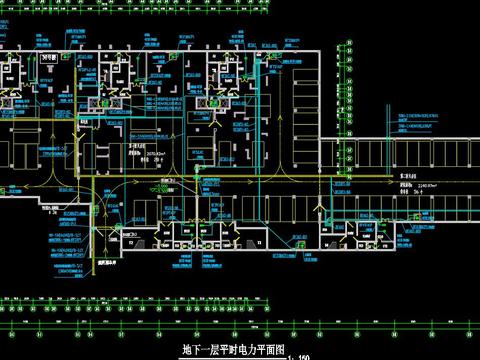  地下室人防cad施工圖 