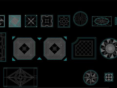  地面拼花 地面图案 拼花cad图库 