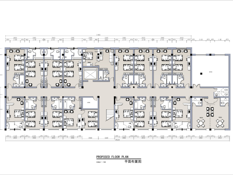  旅馆客房cad平面图 