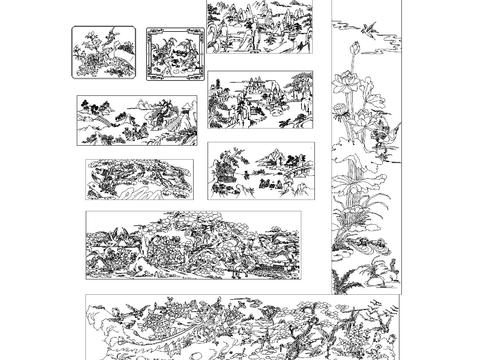  中式雕刻cad图库 