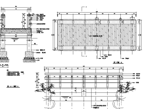  公园木桥节点大样 