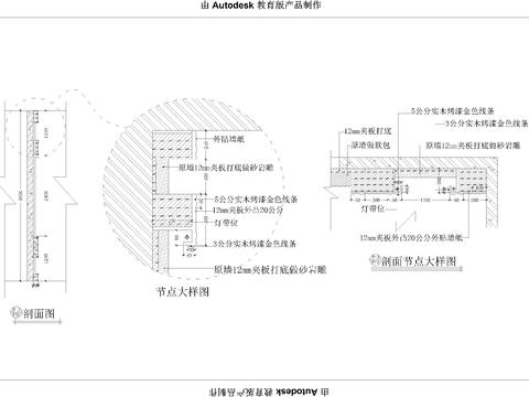  欧式售楼墙身装修cad大样图 