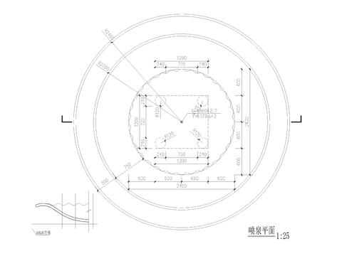  喷泉详图cad大样图 
