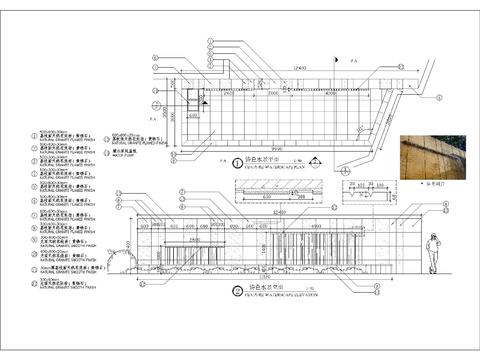  特色涌泉水景细部节点大样 