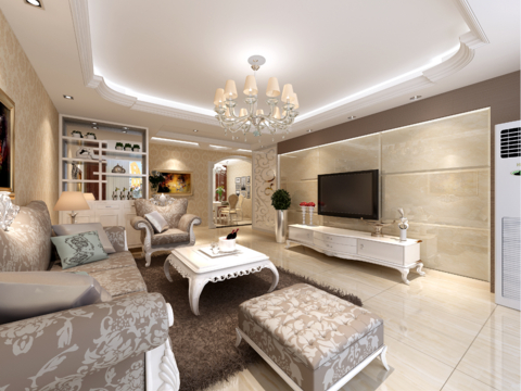  欧式客餐厅卧室CAD施工图 