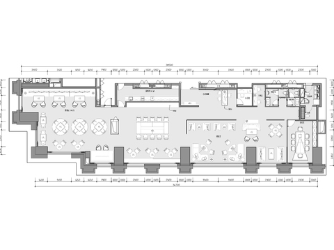  星际酒店休闲娱乐用餐区cad平面图 