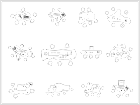  茶室根雕茶桌椅茶台CAD图库 