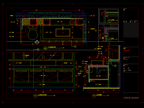  主浴室洗手台cad大详图 