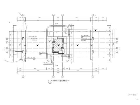  现代入口大门 门楼cad施工图 