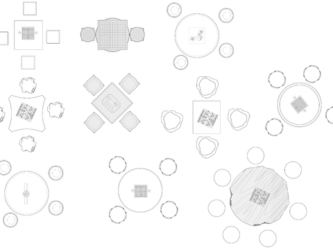  围棋台象棋桌棋牌桌cad图库 