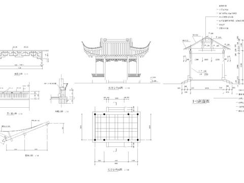 亭子cad大样图 
