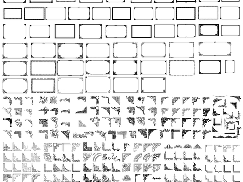  花纹 雕刻图案 角花 洋花 贴花cad图库 