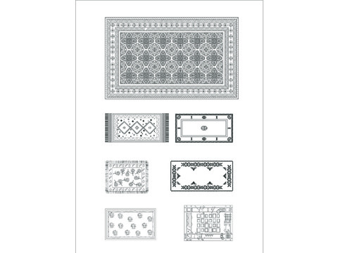  地毯素材图cad图库 