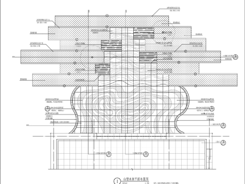  山型水景cad平面图 