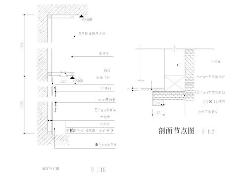  铝塑板广告玻璃节点CAD施工图 
