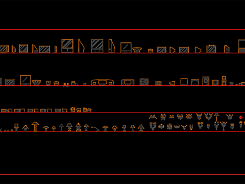  家用电器立面cad图库 